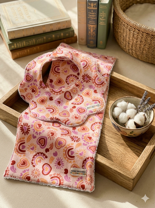 Baby bib & burp cloth set