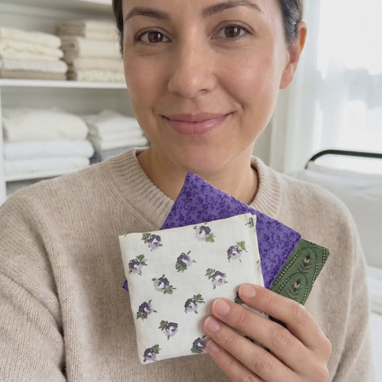 Woman advertising use of lavender sachets