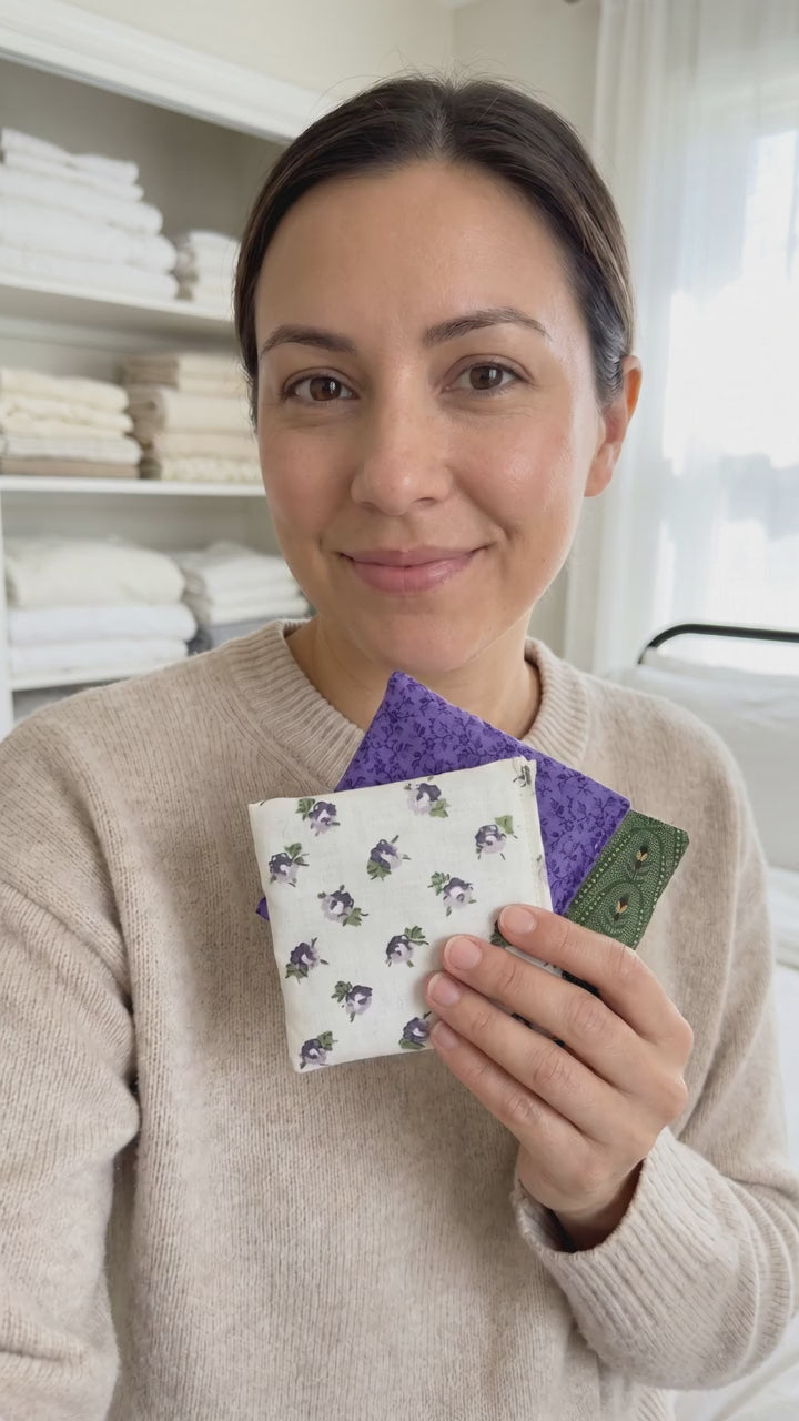 Woman advertising use of lavender sachets